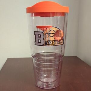 Basketball Themed Tumbler with Orange Lid